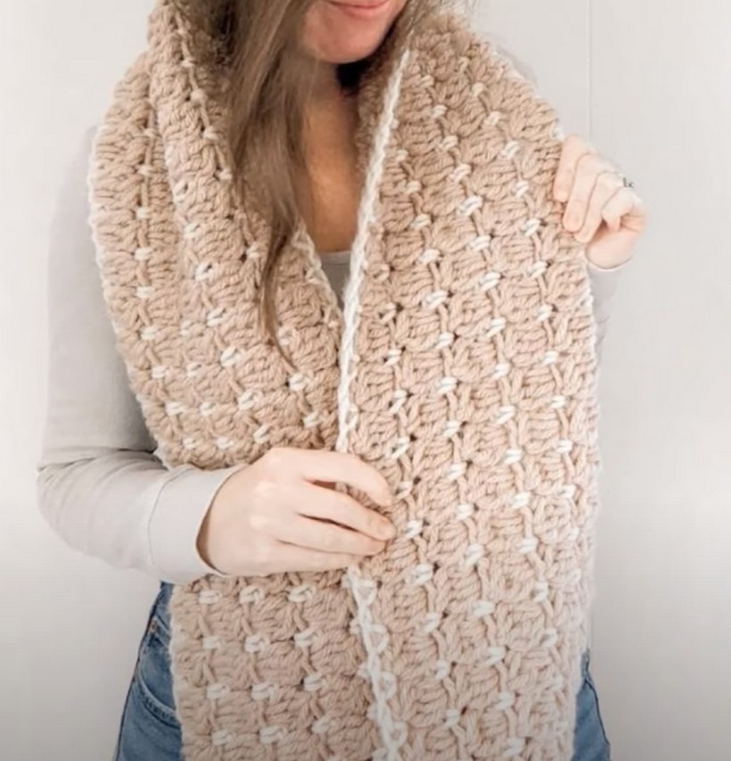 Chunky Scarf Using 2 Colors