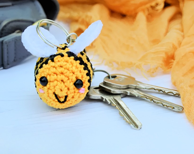 Crochet Bee Keychain