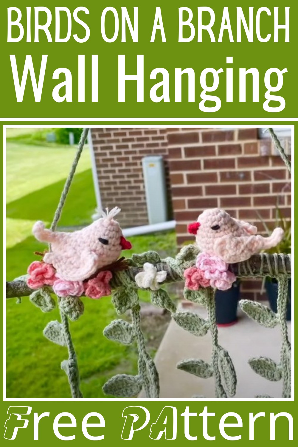 Crochet Birds On A Branch Wall Hanging
