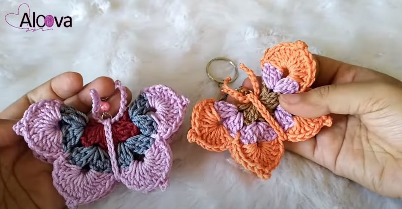 Crochet Butterfly Keychain