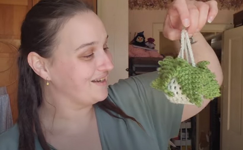 Crochet Car Fern Plant Full Length