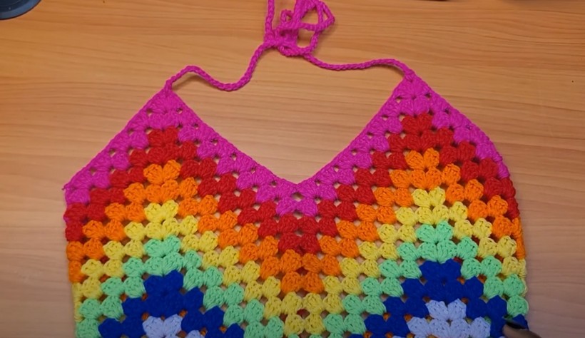 Crochet Chevron Granny Crop Top