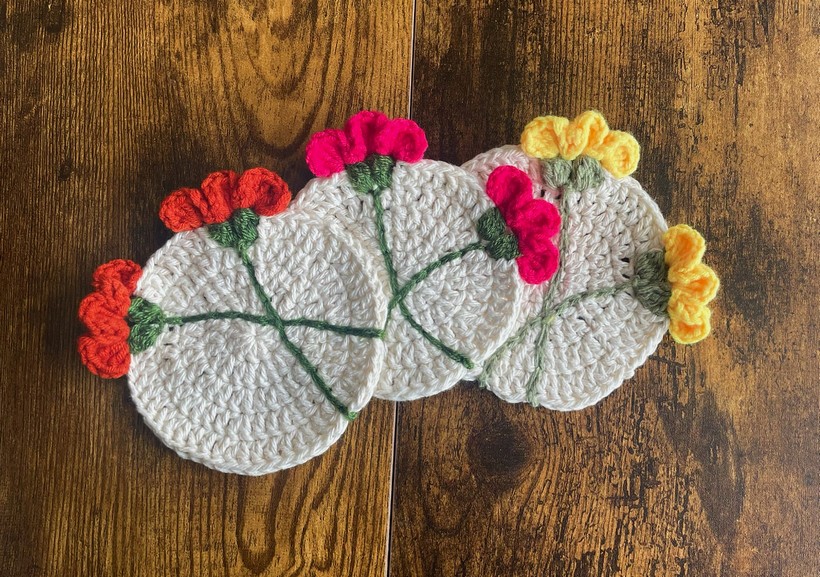 Crochet Flower Coasters