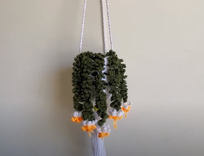 Crochet Hanging Vines With Dangling Flowers