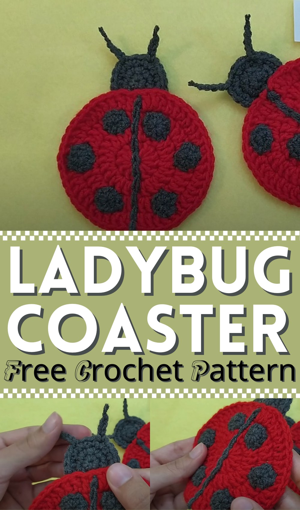 Crochet Ladybug Coaster
