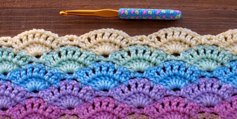 Crochet Large Shell Stitch Pattern For A Blanket