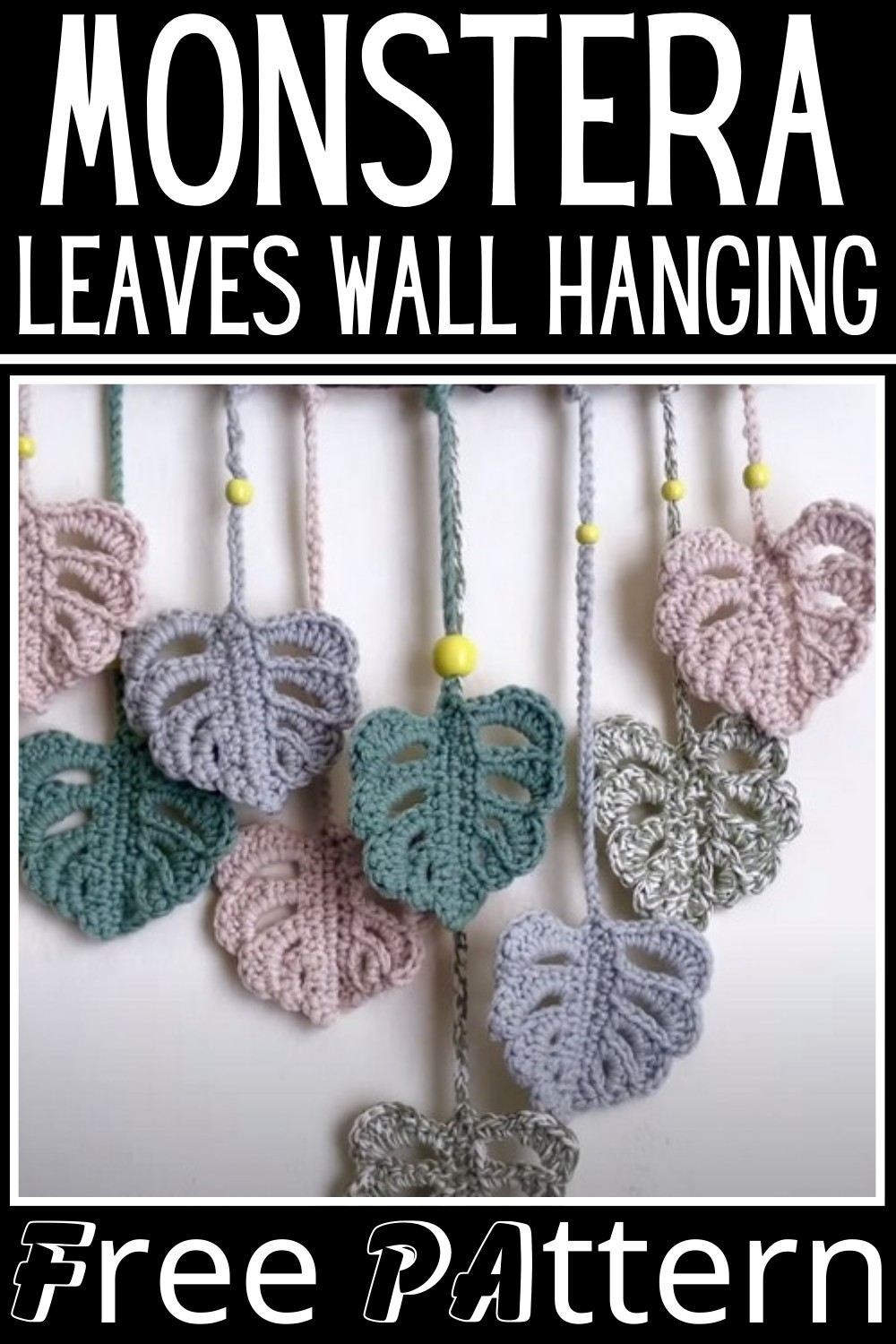 Crochet Monstera Leaves Wall Hanging