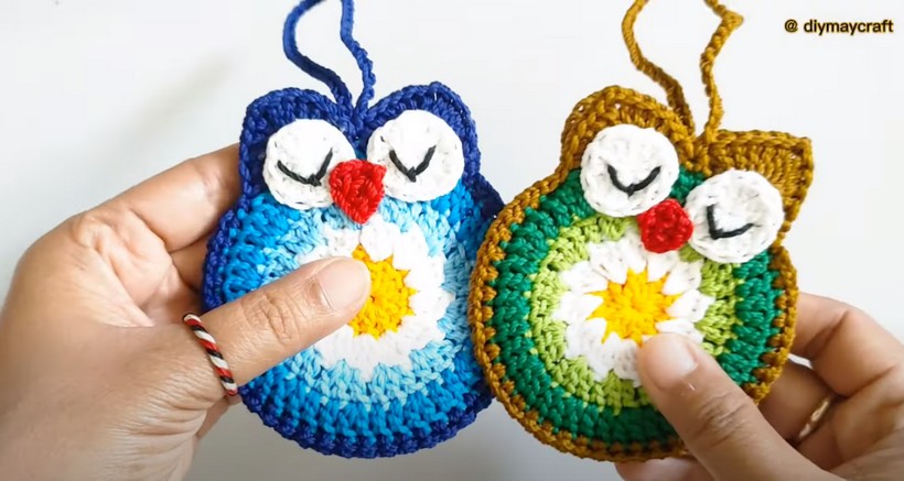 Crochet Owl Keychain Free Pattern