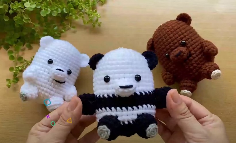 Crochet Panda Keychain