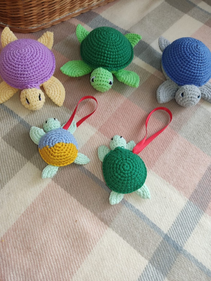 Crochet Turtle Keychain