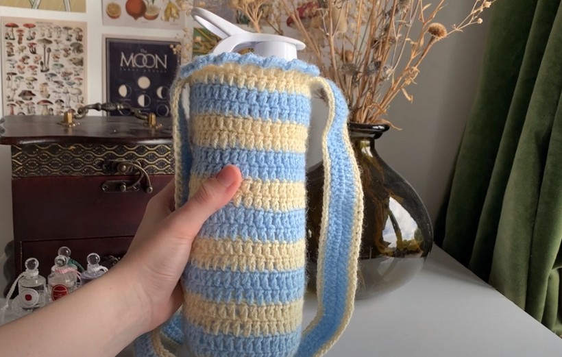 Cute Crochet Summer Water Bottle Holder Bag