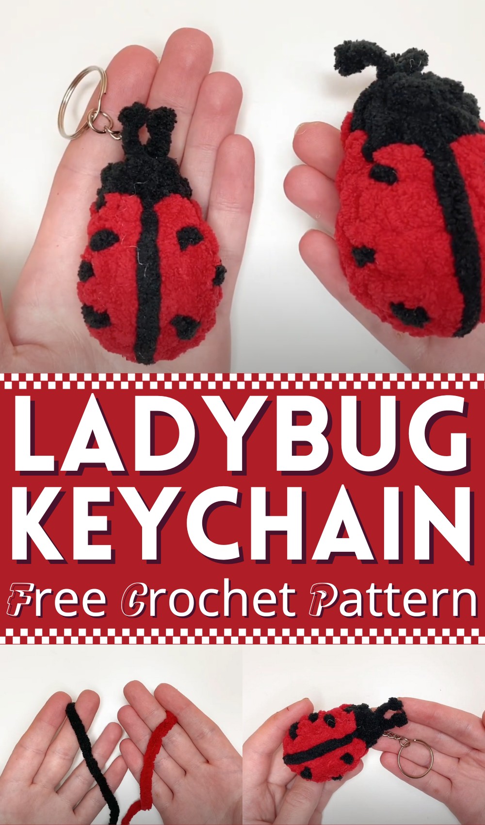Easy Crochet Ladybug Keychain