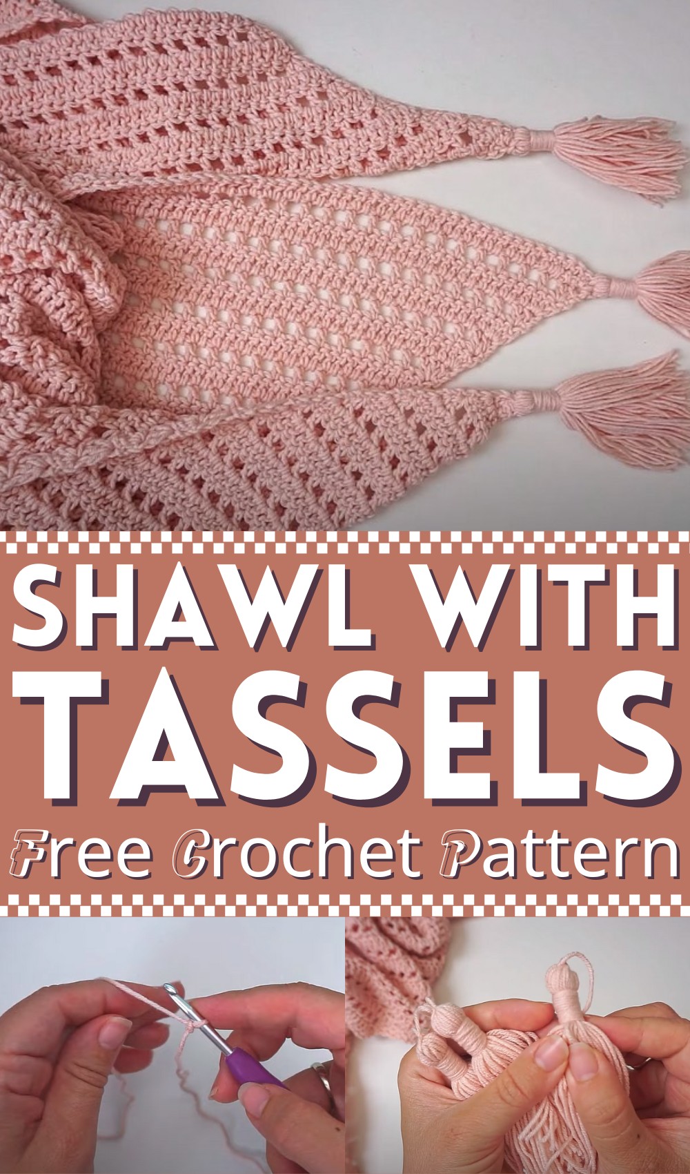 Easy Crochet Shawl With Tassels