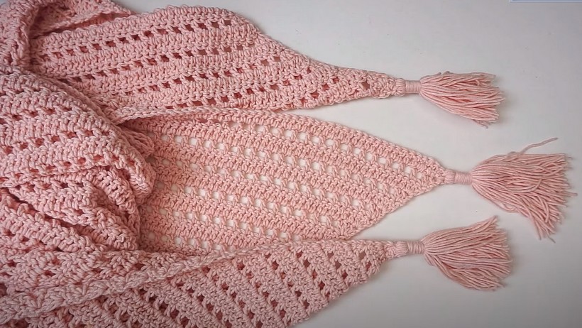 Easy Crochet Shawl With Tassels