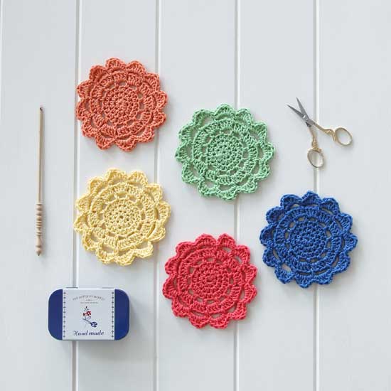 Crochet Flower Power Coaster Pattern For Decor & Gifts