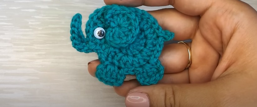 Free Crochet Elephant Applique Pattern