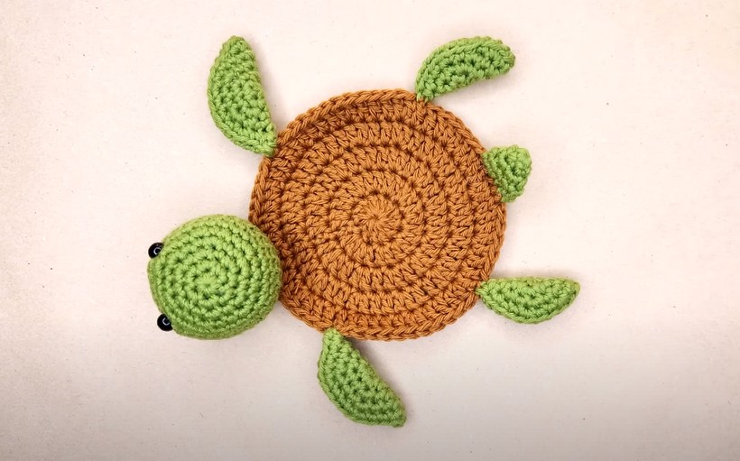 Free Crochet Turtle Coaster Pattern