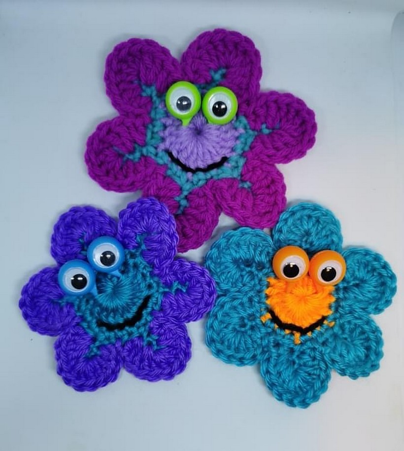 Happy Crochet Flower Pattern Free