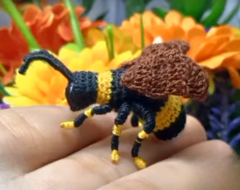 Realistic Crochet Bee