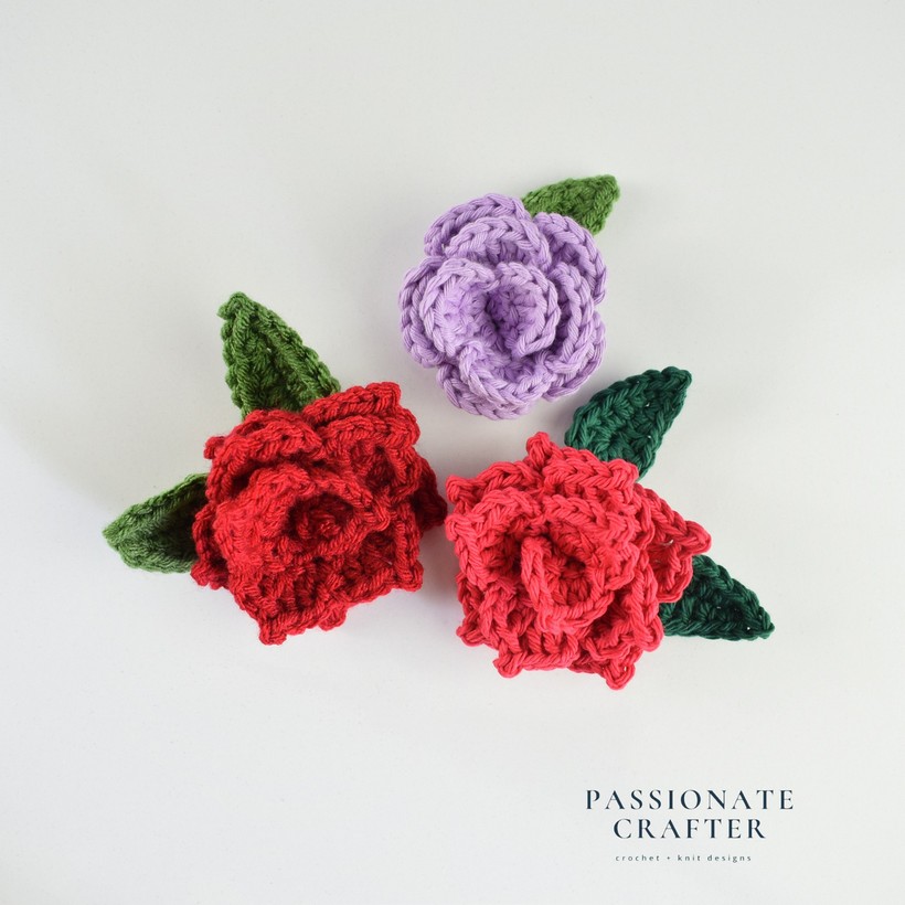 Rose Applique Crochet Pattern Free