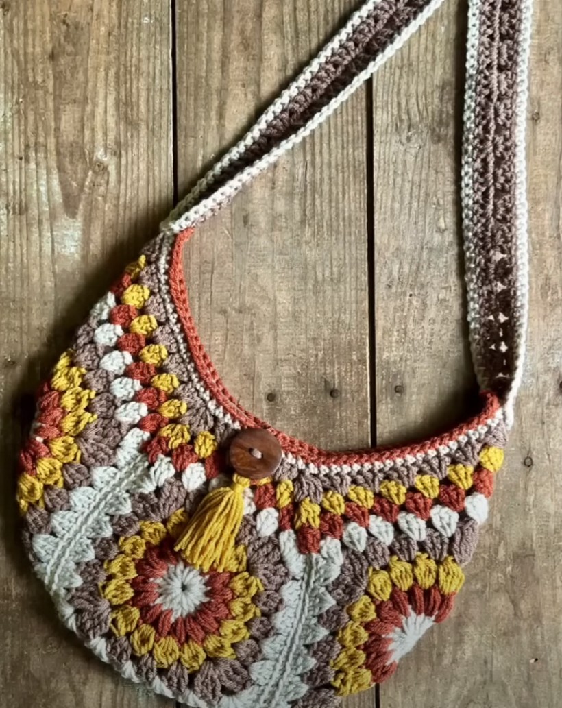 Sunburst Granny Square Bag