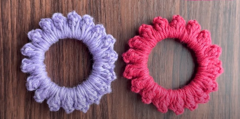 Awesome Popcorn Stitch Scrunchies