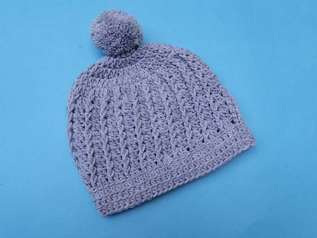 Crochet Baby Beanie Spiral Hat Pattern