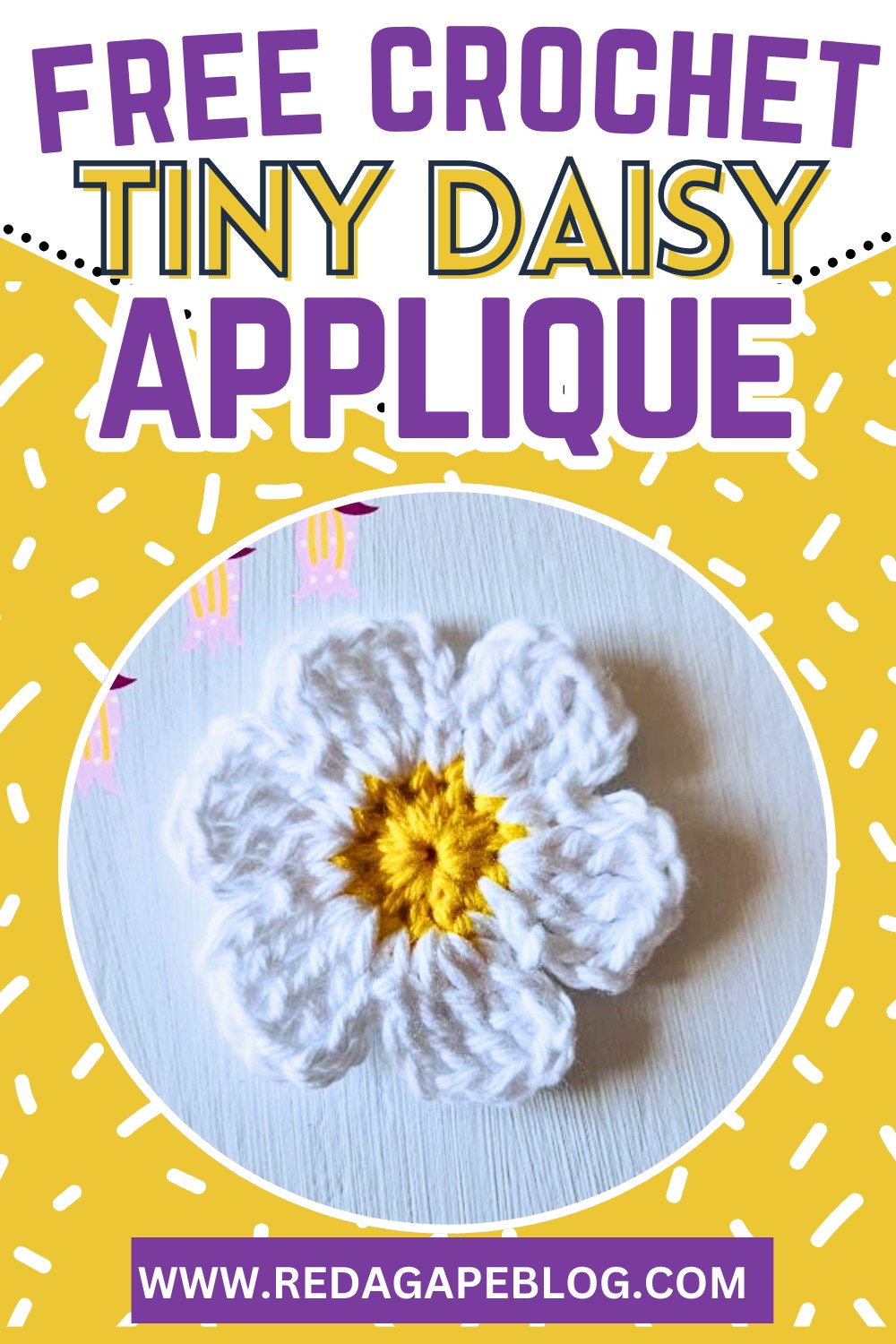 Crochet Daisy Flower Applique