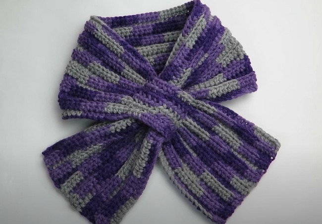Crochet Easy Bow Scarf For Beginners