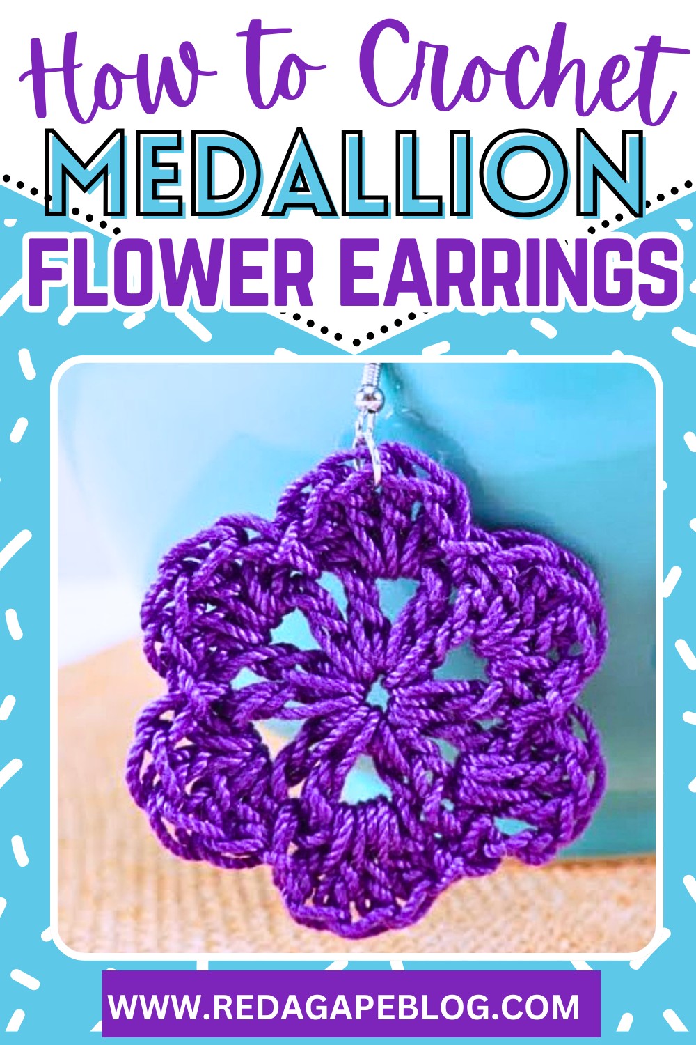 Crochet Flower Medallion Earrings