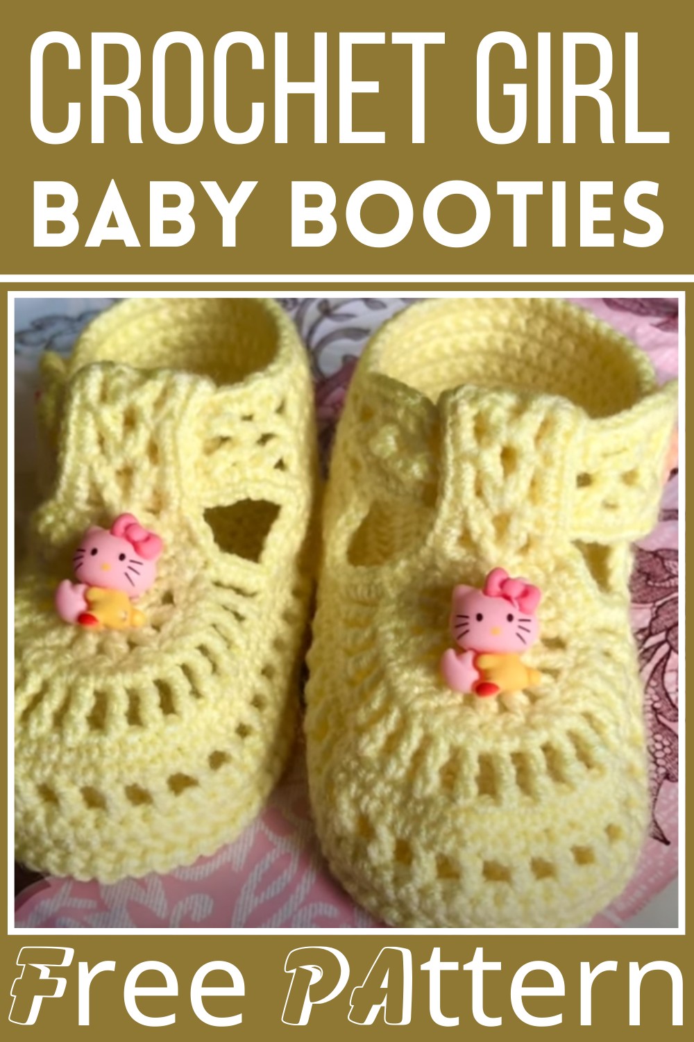 Crochet Girl Baby Booties Pattern