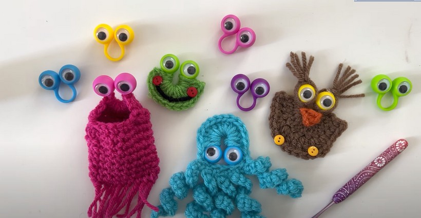 Crochet Googly Eye Finger Puppet Characters