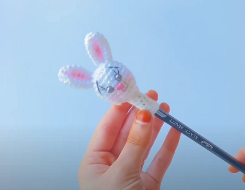 Crochet Pencil Topper Bunny