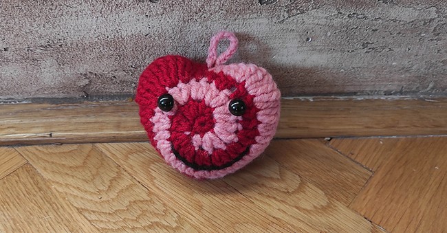 Crochet Pendant Spiral Heart Keychain Pattern