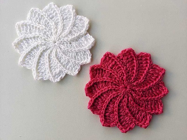 Crochet Petunia Flower Coaster Pattern