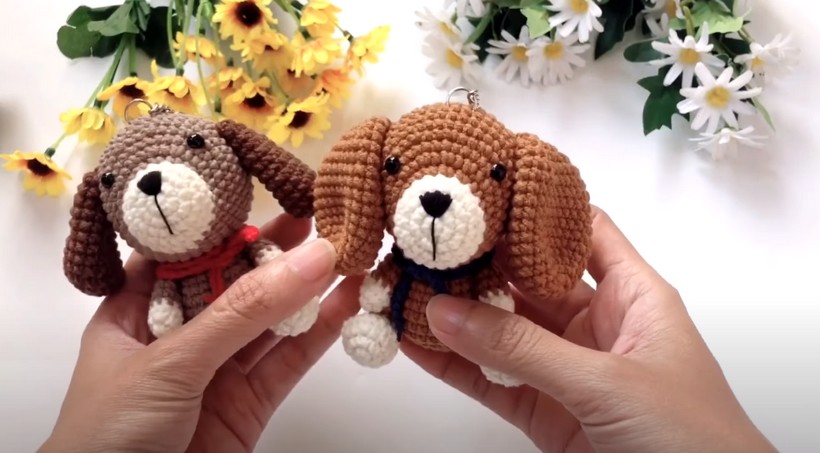 Crochet Puppy Dog Keychain