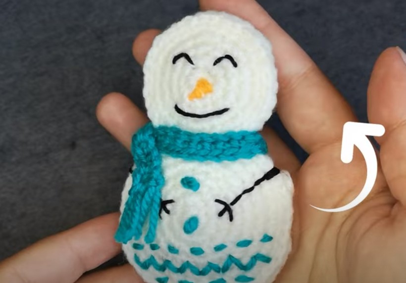 Crochet Snowman Ornament