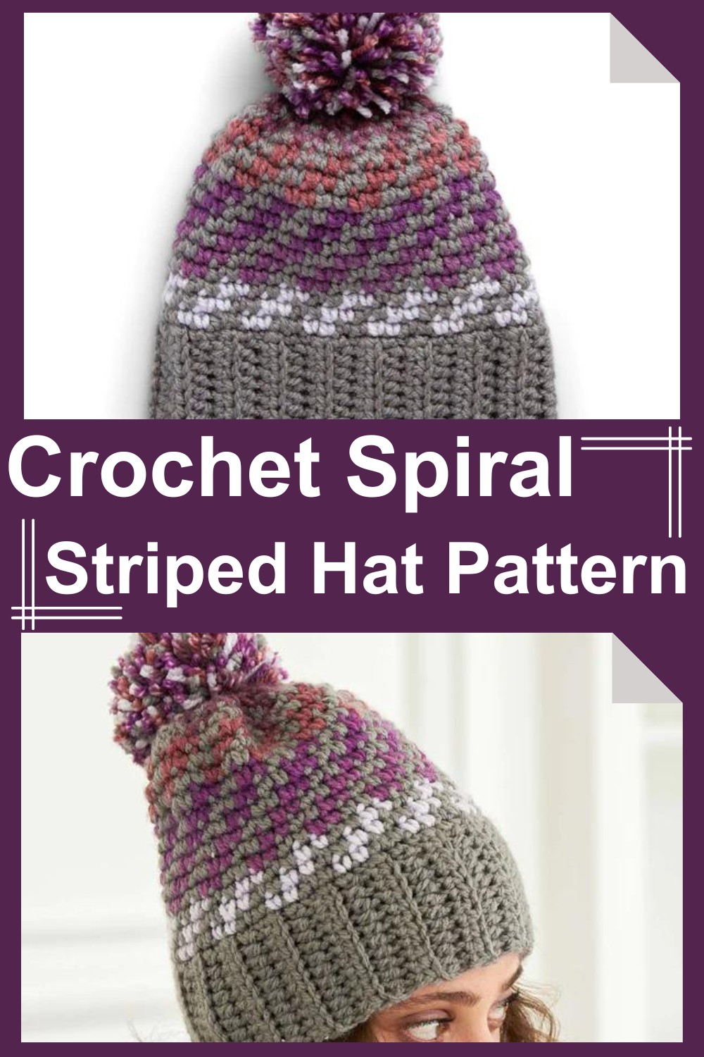 Crochet Spiral Striped Hat Pattern