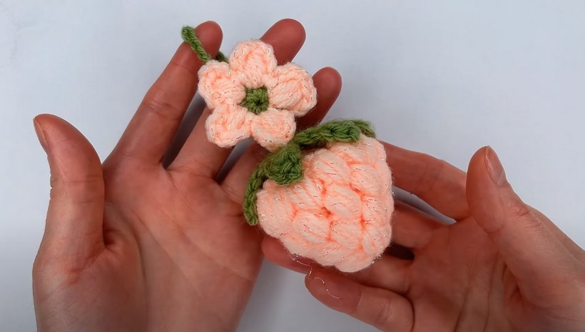 Crochet Strawberry Key Chain