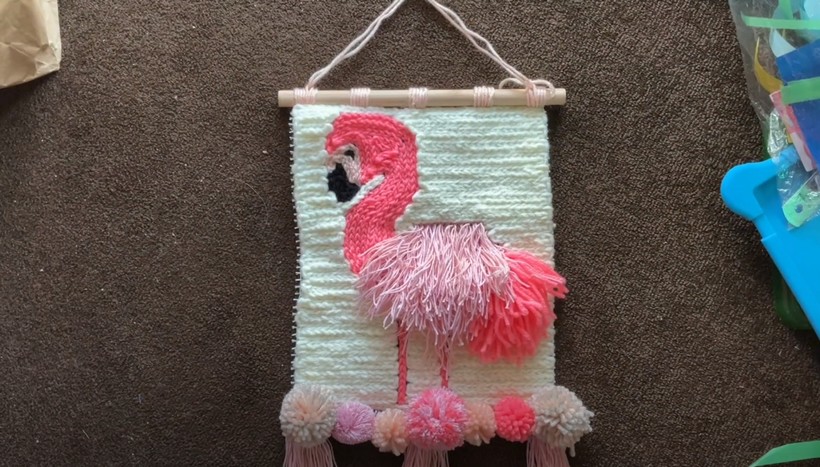 Crochet Wall Hanging Flamingo