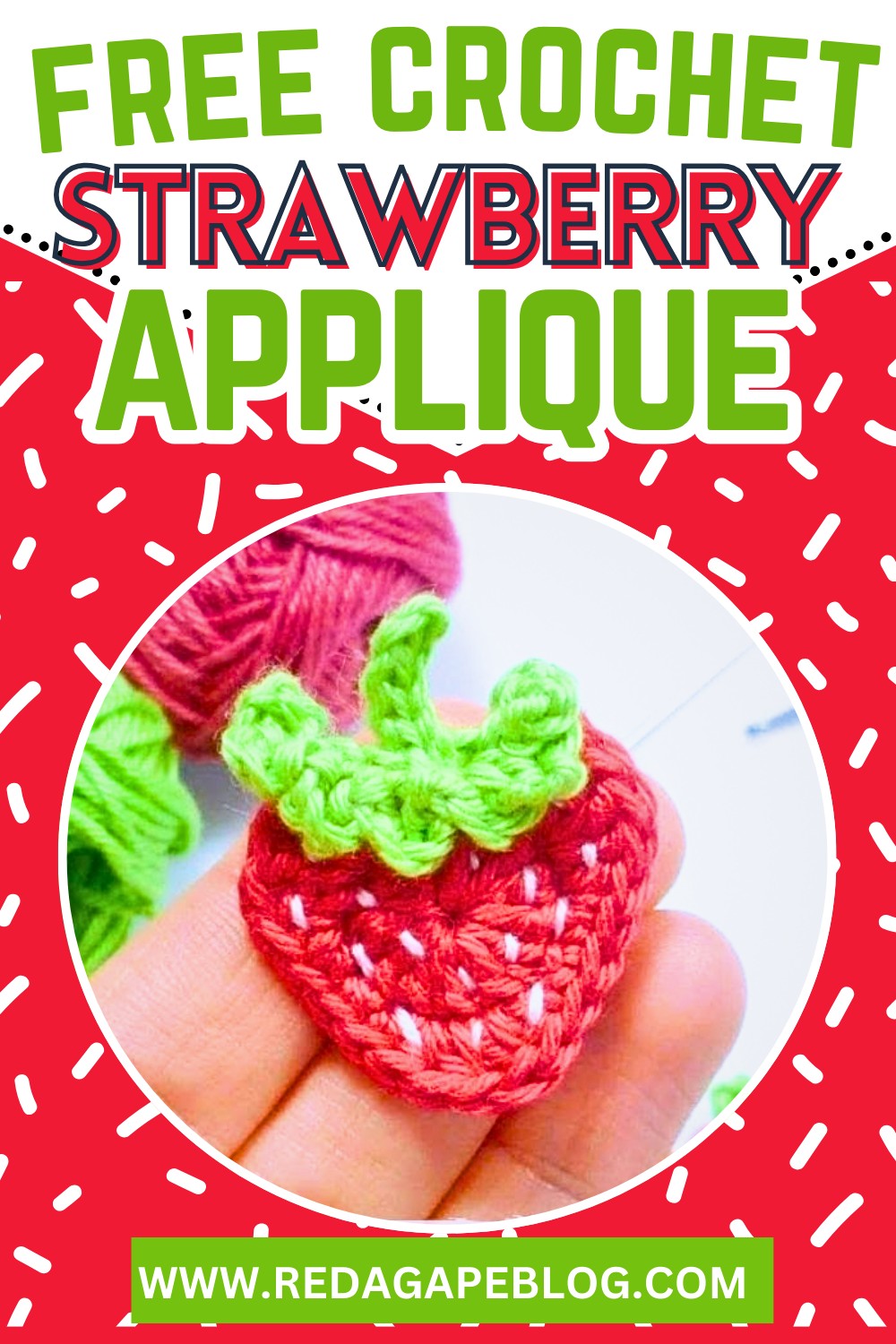Crochet strawberry Applique