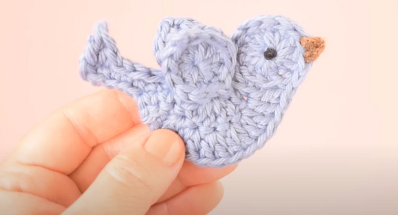 Cute Crochet Bird Applique