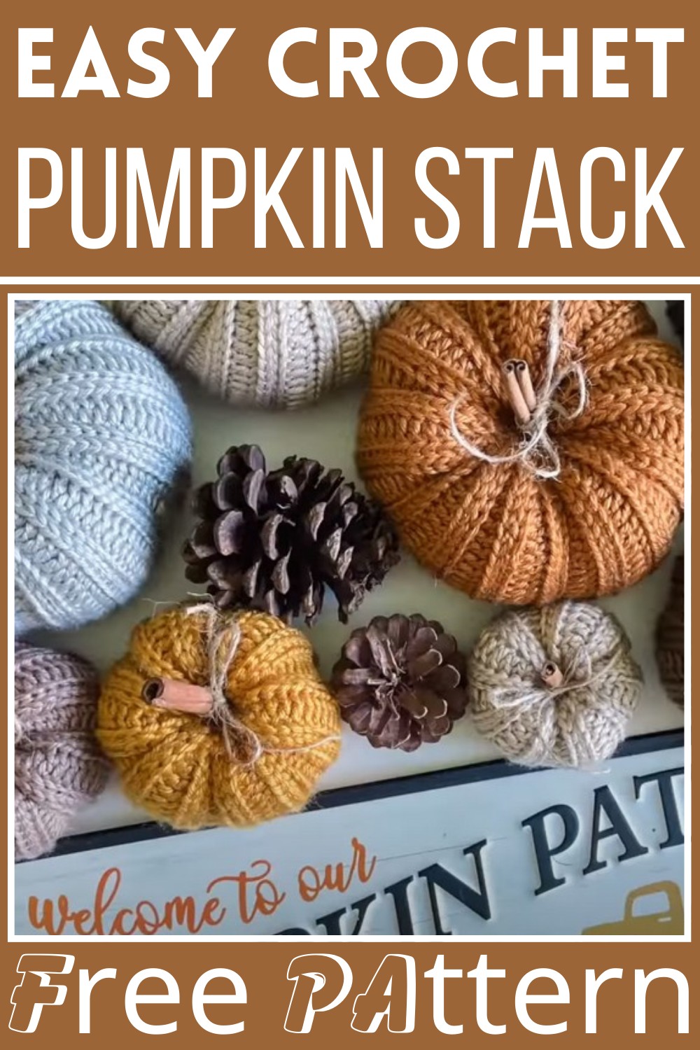 Easy Crochet Pumpkin Stack