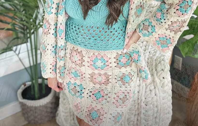 Granny Square Skirt Crochet Pattern