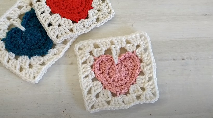 Heart In A Granny Square Free Crochet