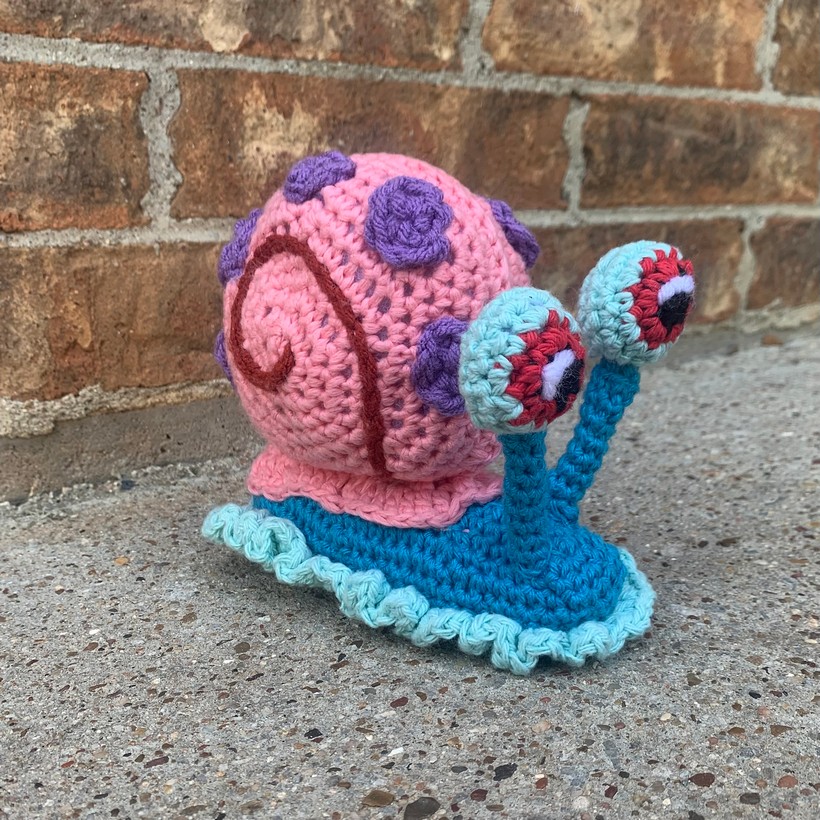 Pink And Blue Snail Crochet Amigurumi