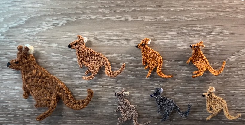 Small Crochet Kangaroo Applique