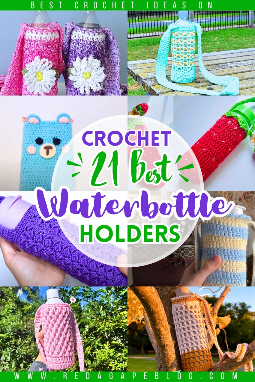 21 Crochet Water Bottle Holder Patterns