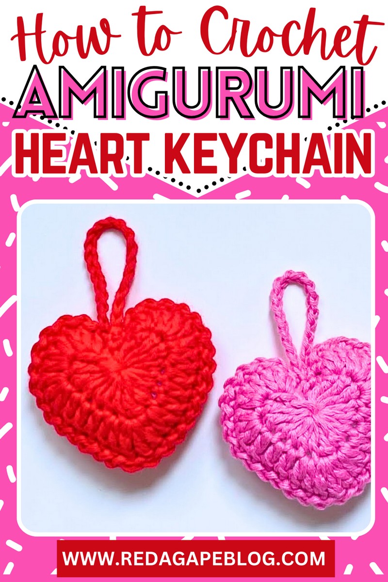 Amigurumi Heart keychain