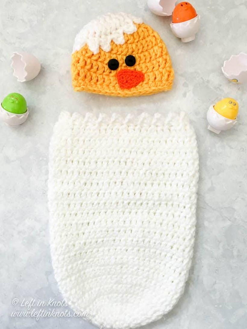 Crochet Baby Chick Cocoon Photo Prop